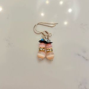 Handcrafted Snowman Earrings ☃️Pink Holiday/Winter